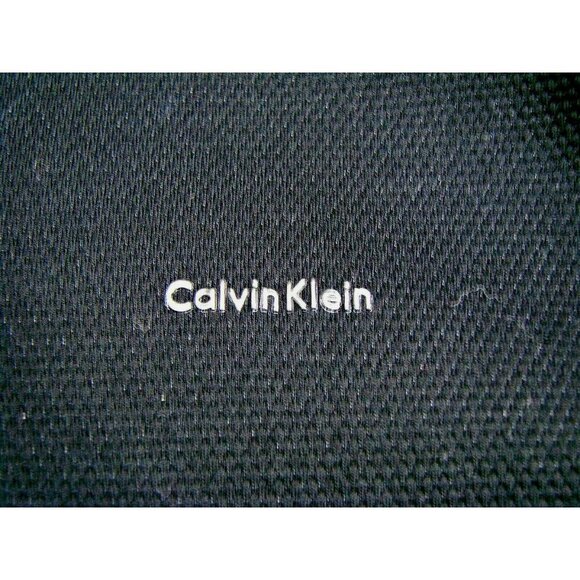 Womens Calvin Klein Slim Fit 1/4 Zip Liquid Touch Polo Shirt Black Gray Sz Med - Picture 8 of 12